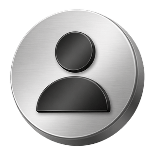 Élément décoratif de la page FAQ représentant un avatar utilisateur en 3D de couleur argent